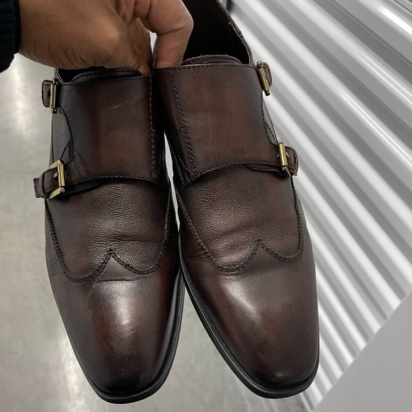 Kenneth Cole Double Monk Strap shoes Brown Sz 10 - Picture 2 of 12